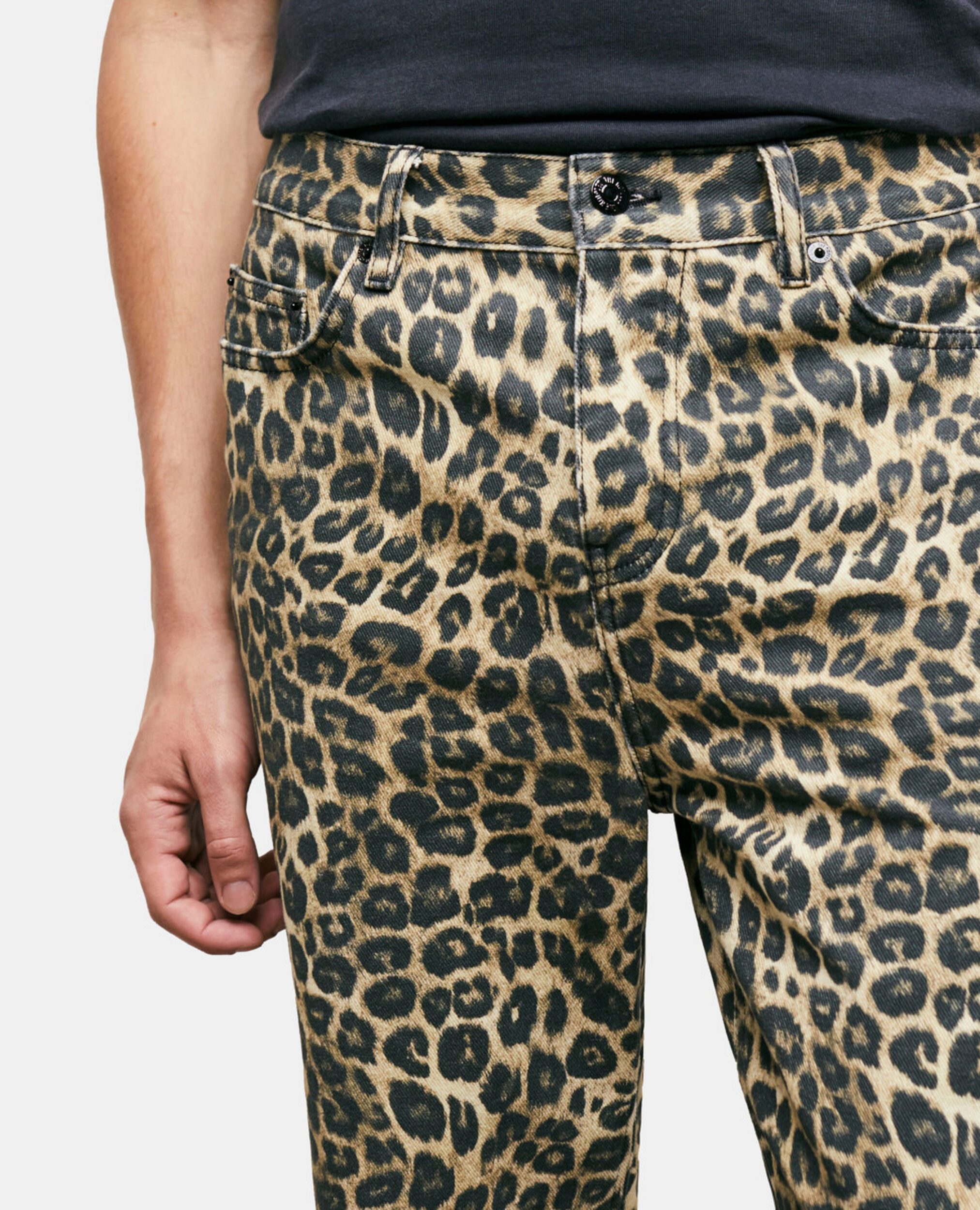 Leopard print straight-cut jeans, LEOPARD, hi-res image number null