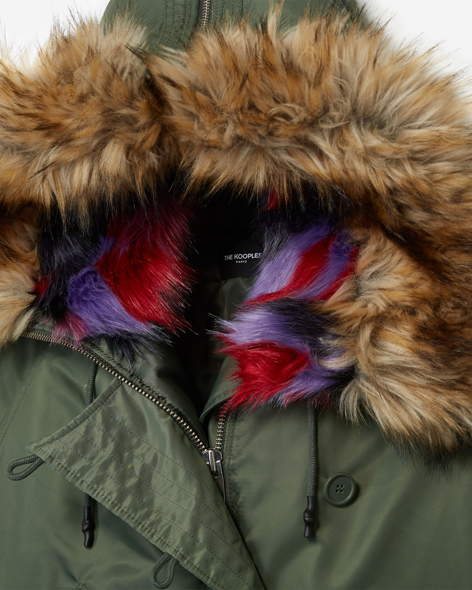 Blouson bombers kaki doublure fourrure, KAKI, hi-res image number null