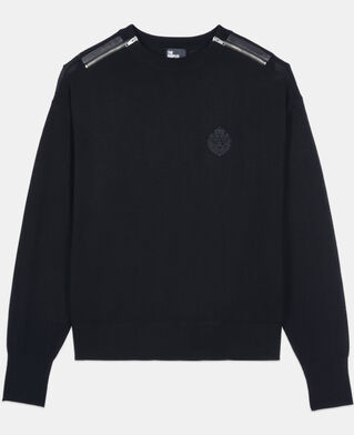 The Kooples FEMME BLACK pull en laine mérinos noir