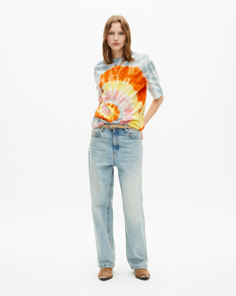 The Kooples WOMEN BABY BLUE multicolor tie-dye t-shirt