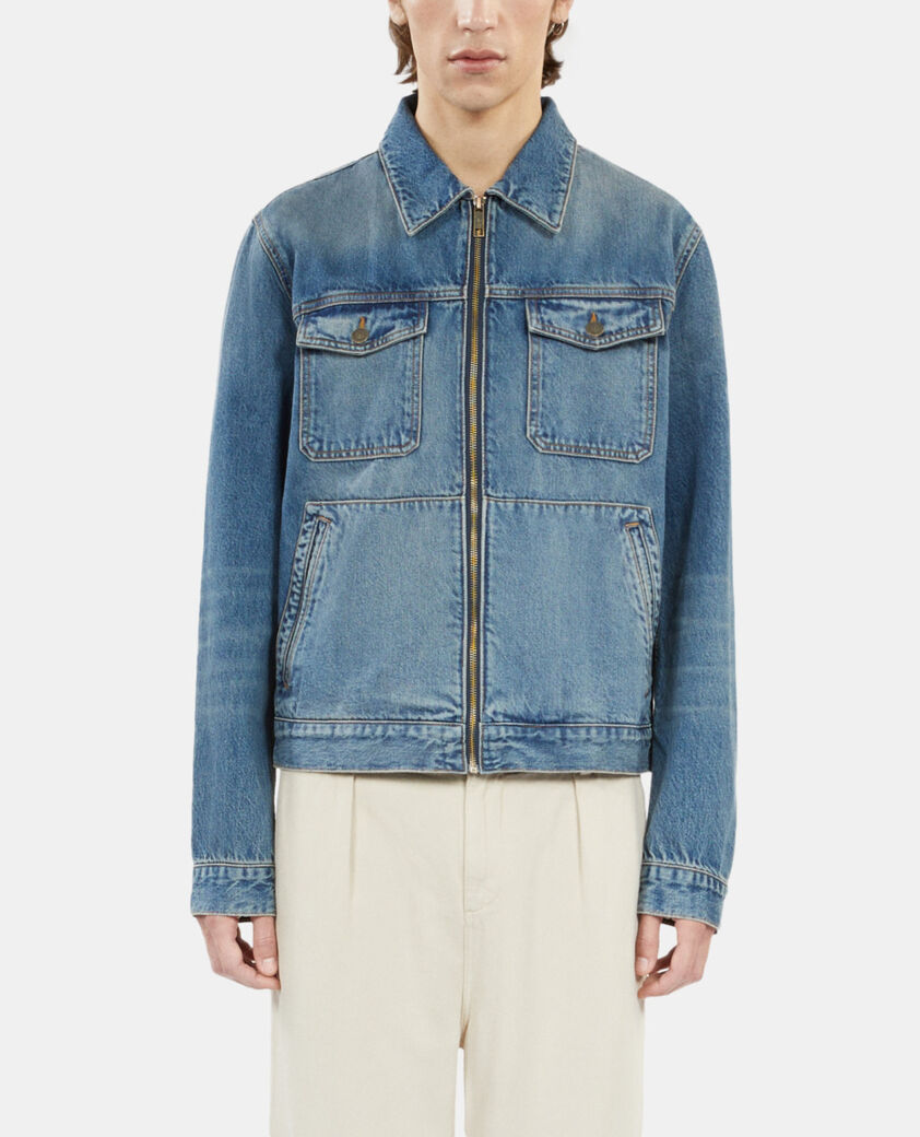 The Kooples HOMME MEDIUM BLUE blouson en denim bleu