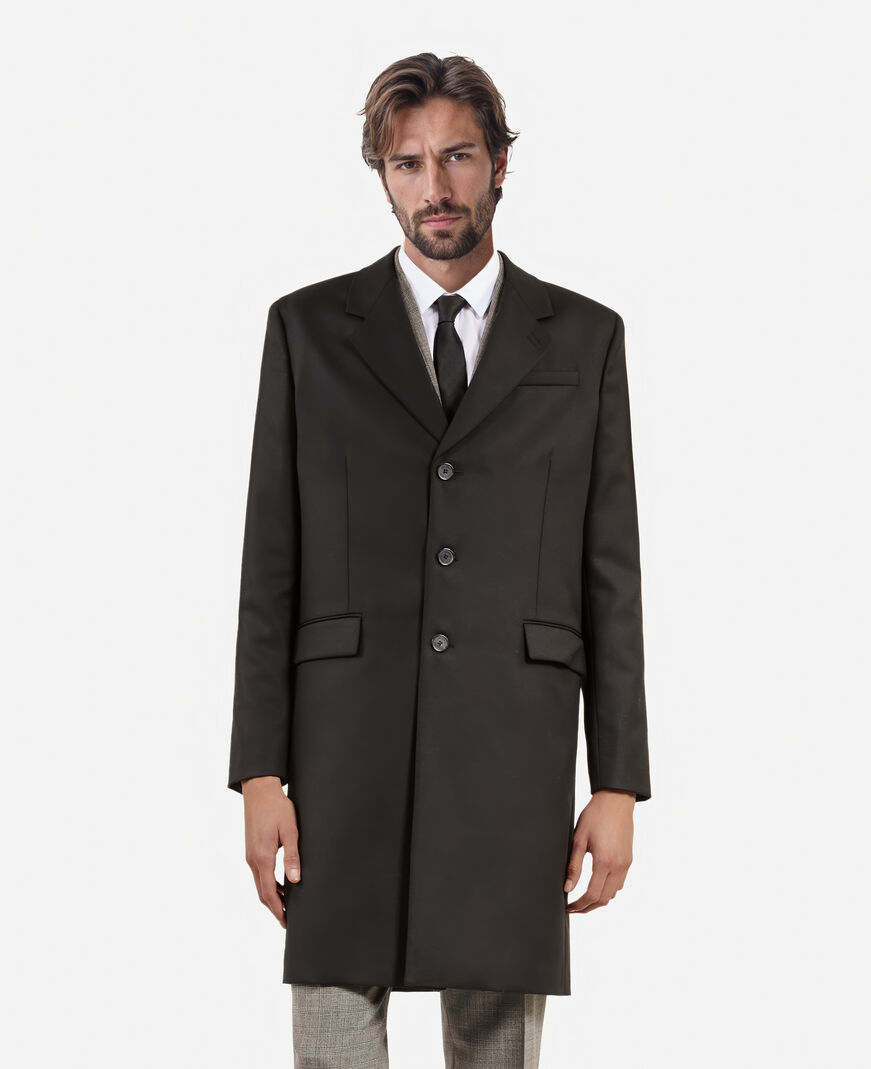 The Kooples HOMME BLACK manteau en laine noir