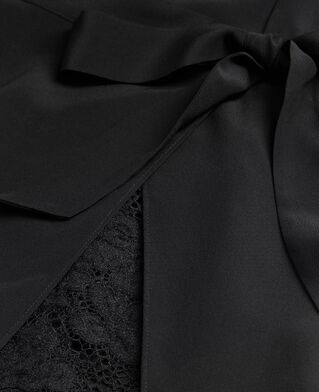 The Kooples FEMME BLACK robe longue en soie noire