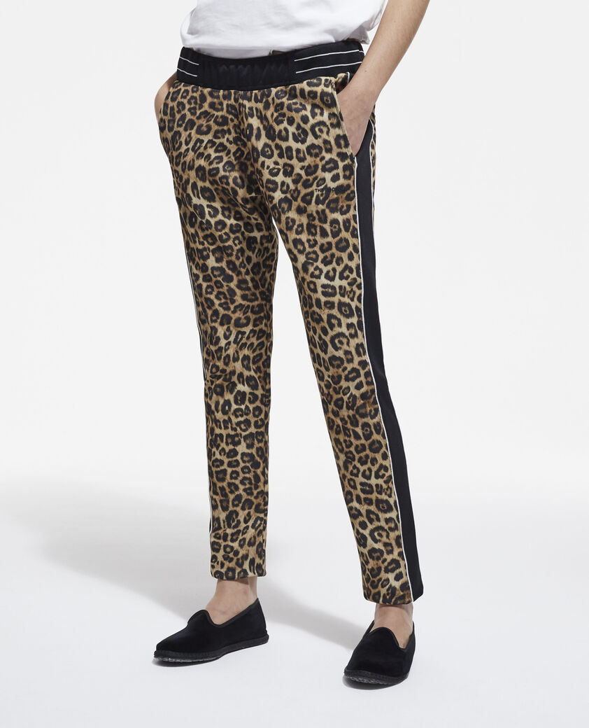 The Kooples F LEOPARD leopard print joggers