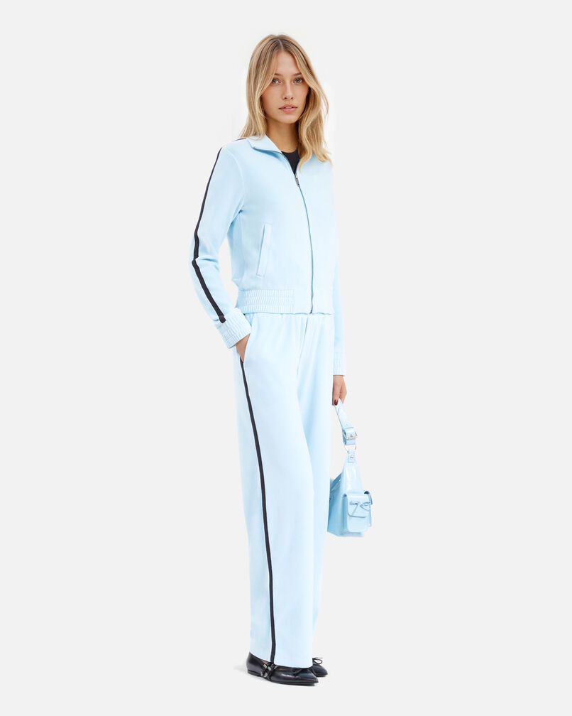 The Kooples FEMME BABY BLUE bas de jogging en velours bleu clair