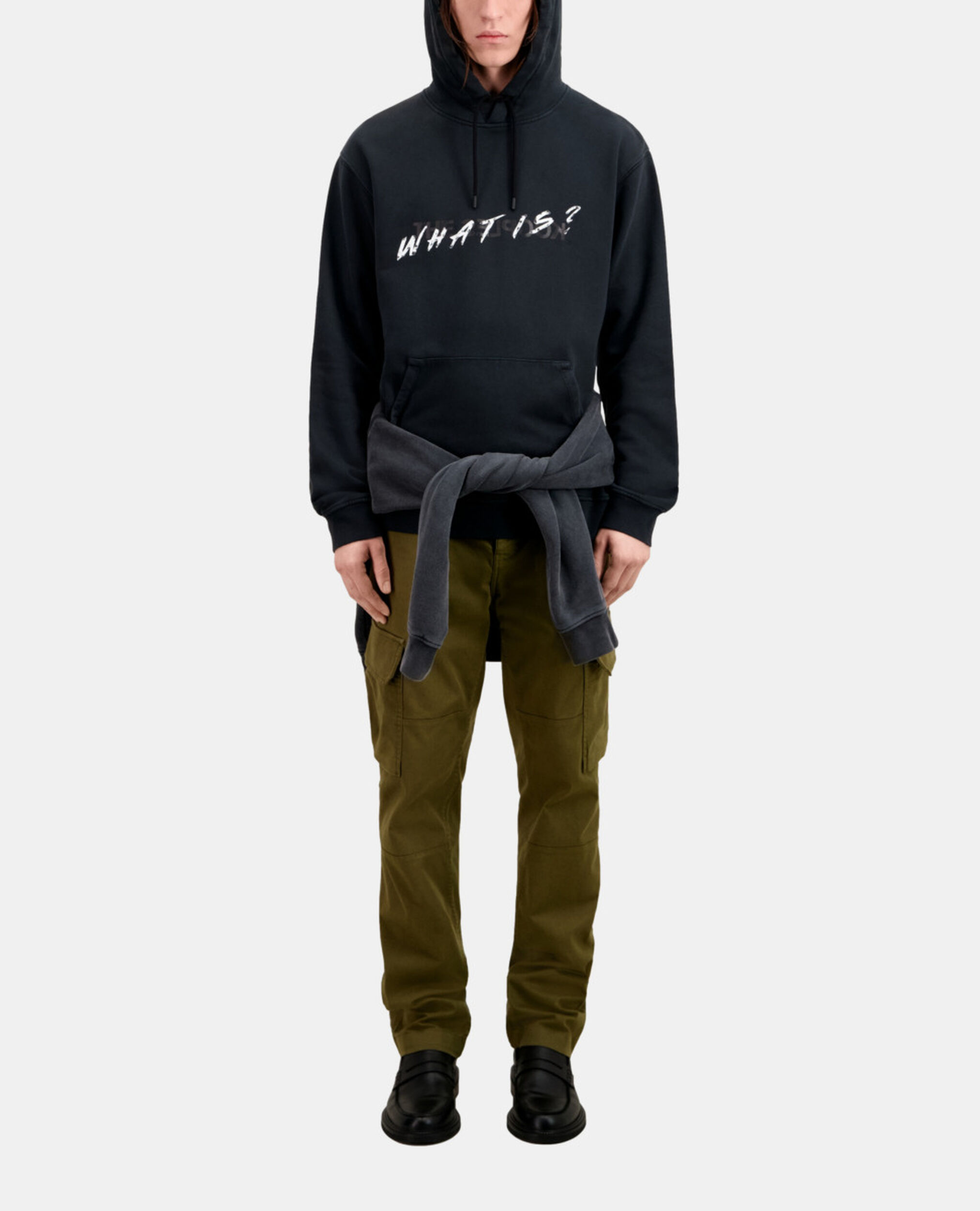 Men's Black What is hoodie, BLACK WASHED, hi-res image number null