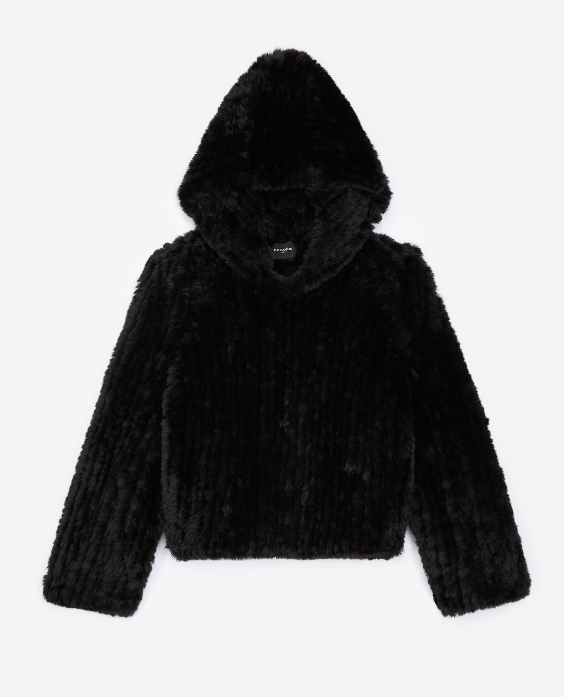 Black sweatshirt in faux fur The Kooples US