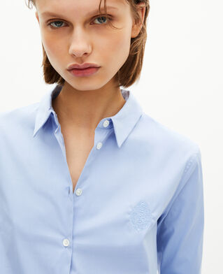 The Kooples DAMEN BLUE SKY hellblaues popeline-hemd