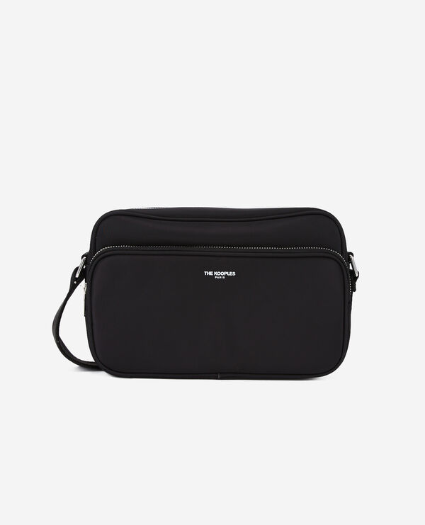 black nylon shoulder bag with logo