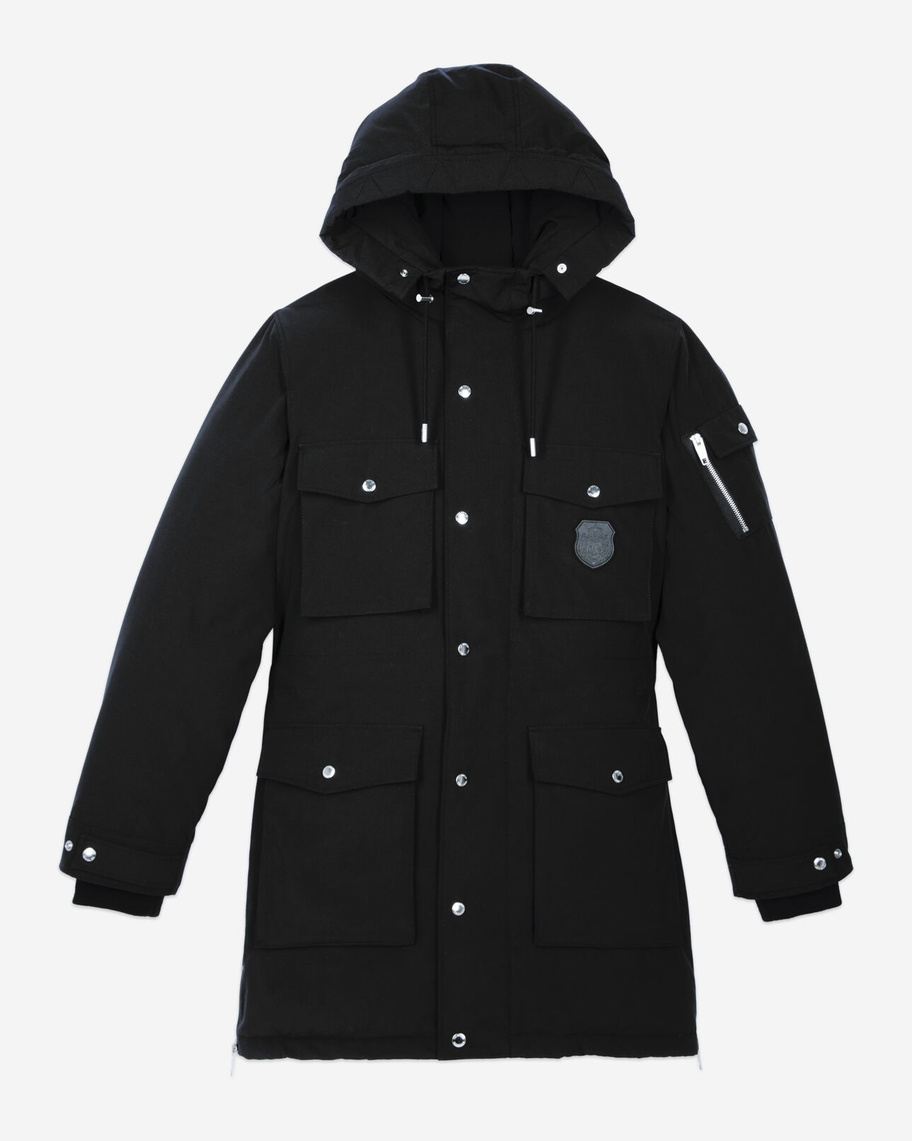 The Kooples HOMME BLACK parka à capuche noire