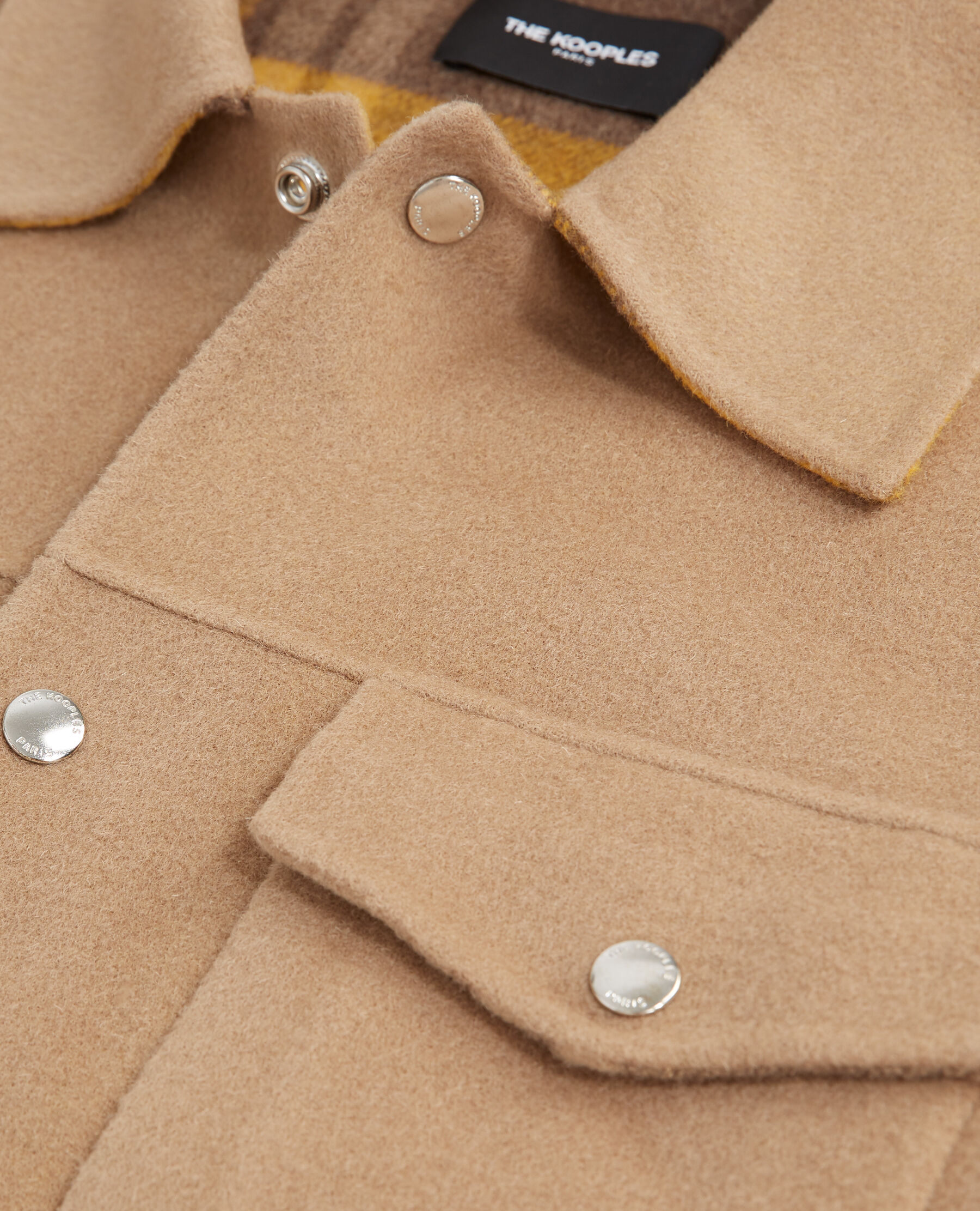 Double sided wool jacket with beige pockets The Kooples