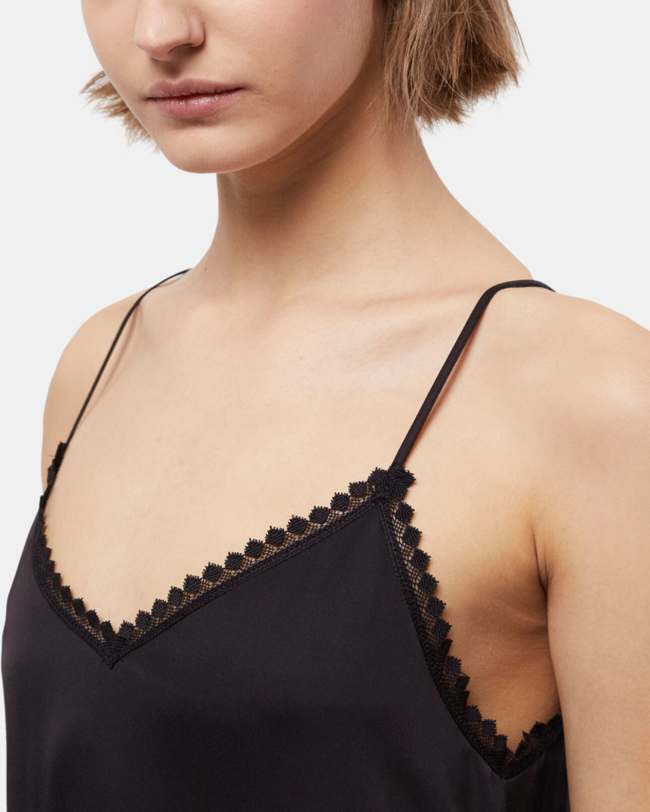 The Kooples FEMME BLACK robe longue dentelle noire