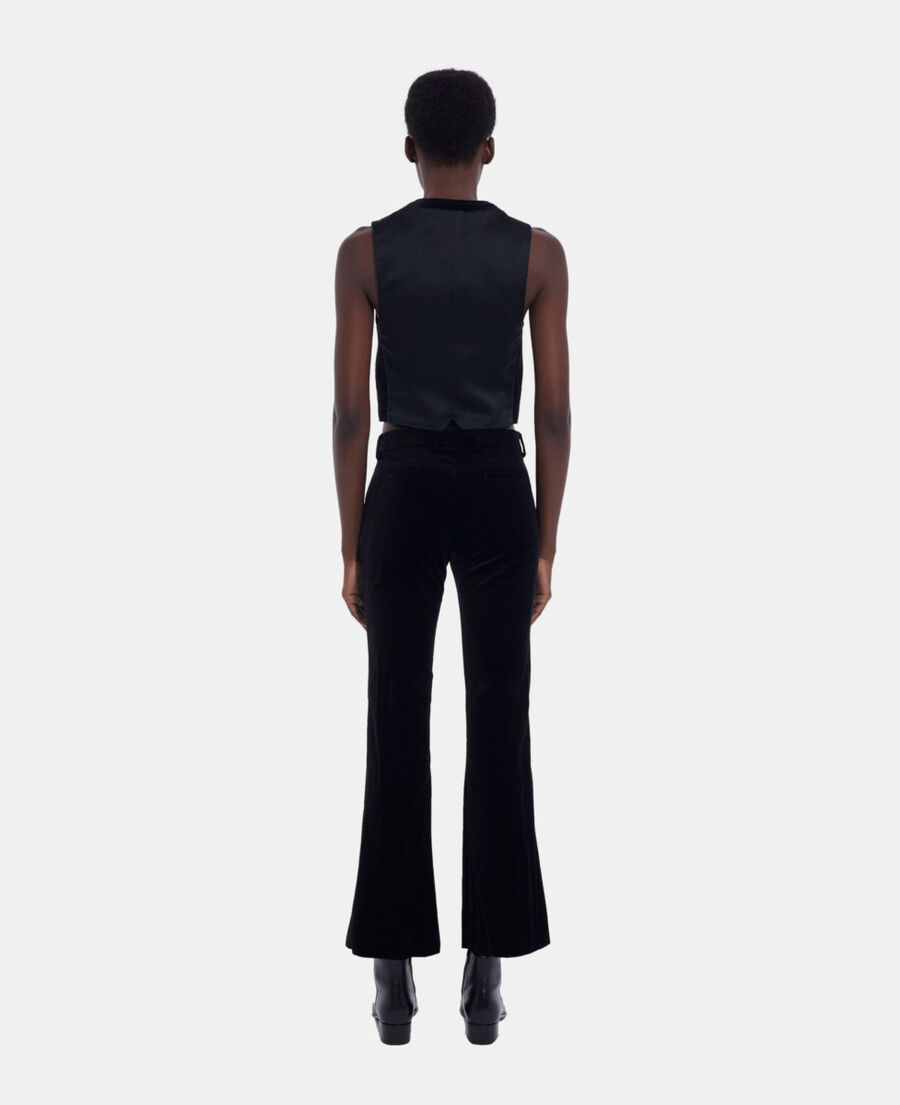 black velvet flared suit pants