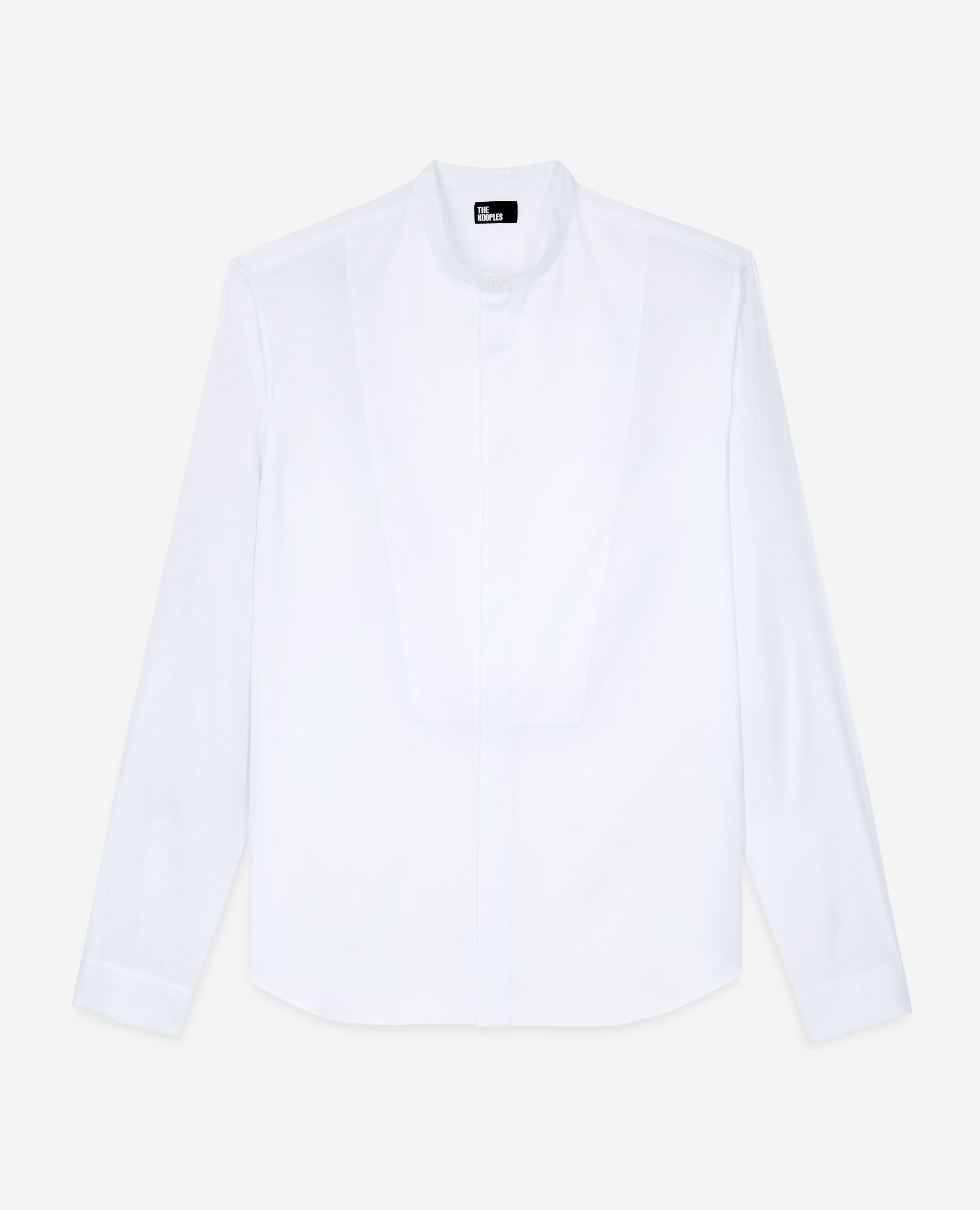 Weißes Baumwollhemd mit Offizierskragen, WHITE, hi-res image number null