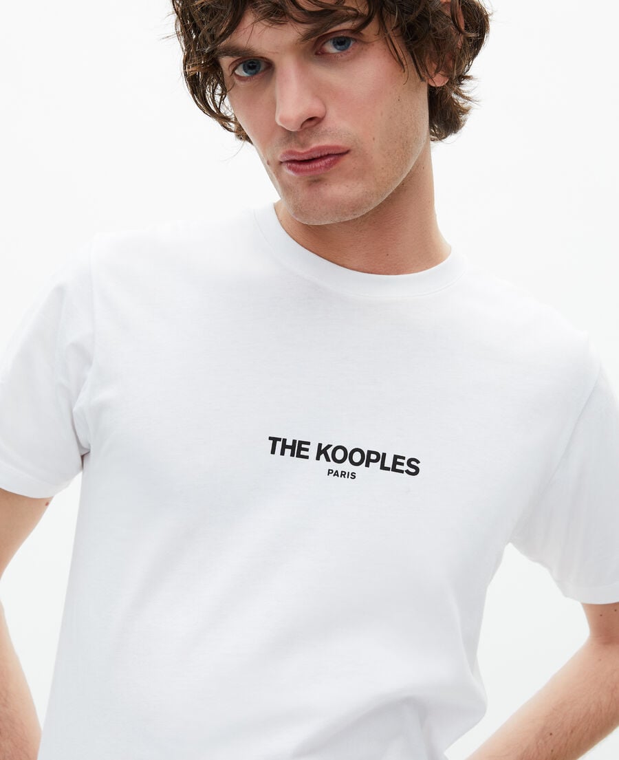The Kooples HOMME WHITE t-shirt avec logo blanc