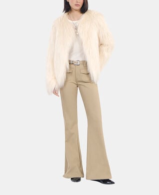 The Kooples WOMEN BEIGE beige flare trousers