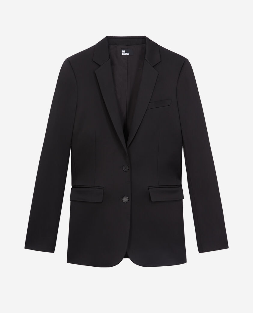 The Kooples WOMEN BLACK black satin suit blazer