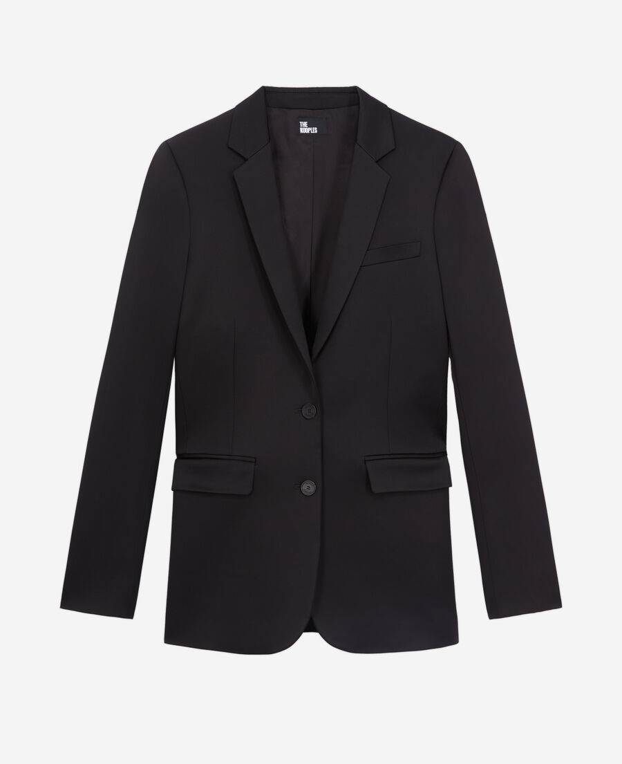 The Kooples WOMEN BLACK black satin suit blazer