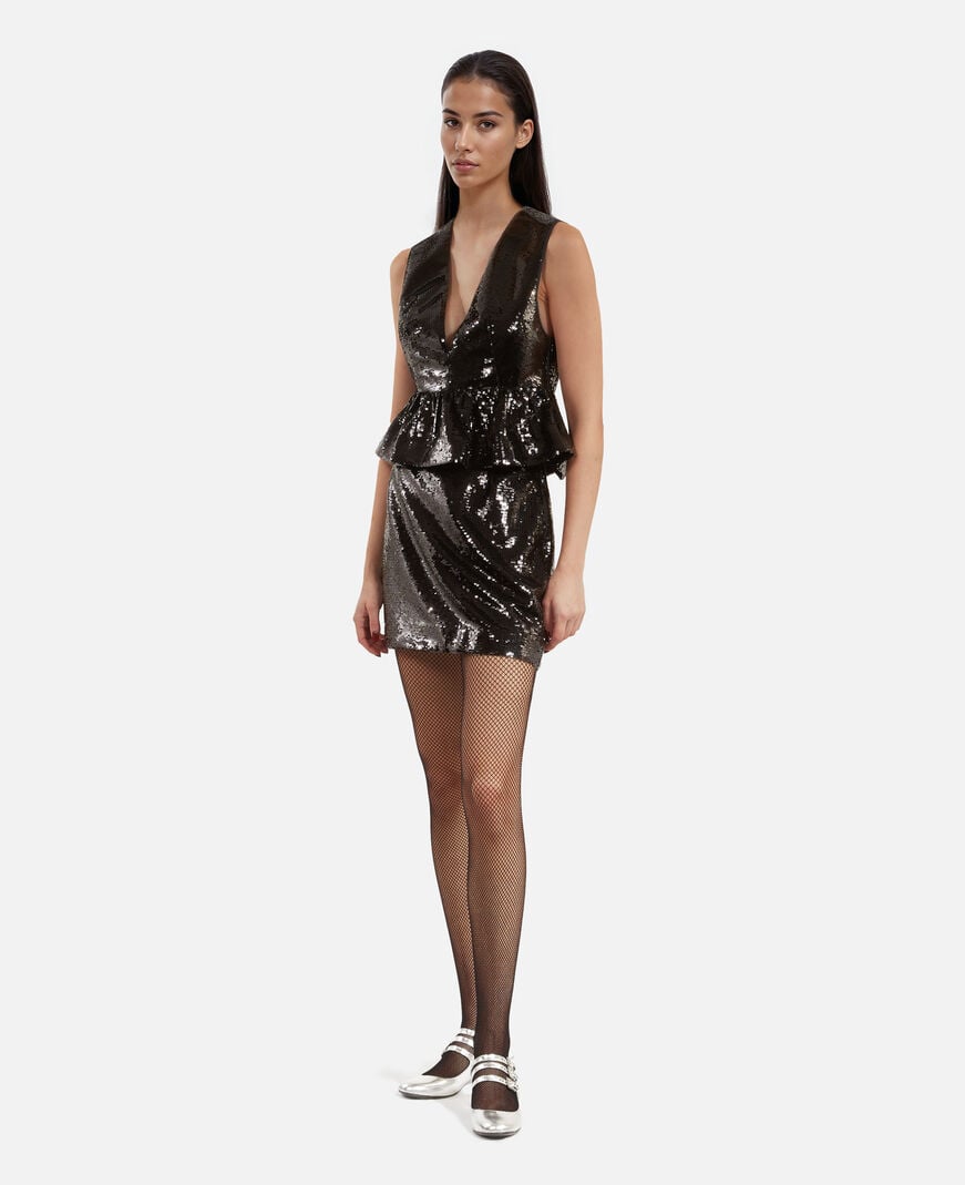 The Kooples DAMEN BLACK STONE top mit pailletten schwarz