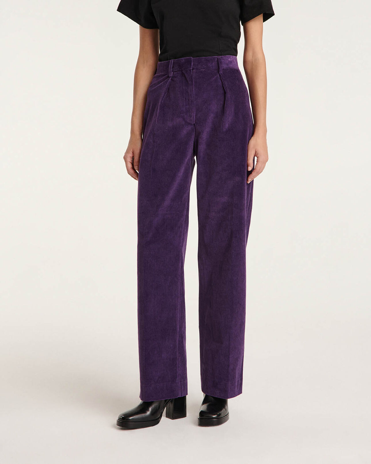 The Kooples DAMEN PRUNE violette kordhose weit