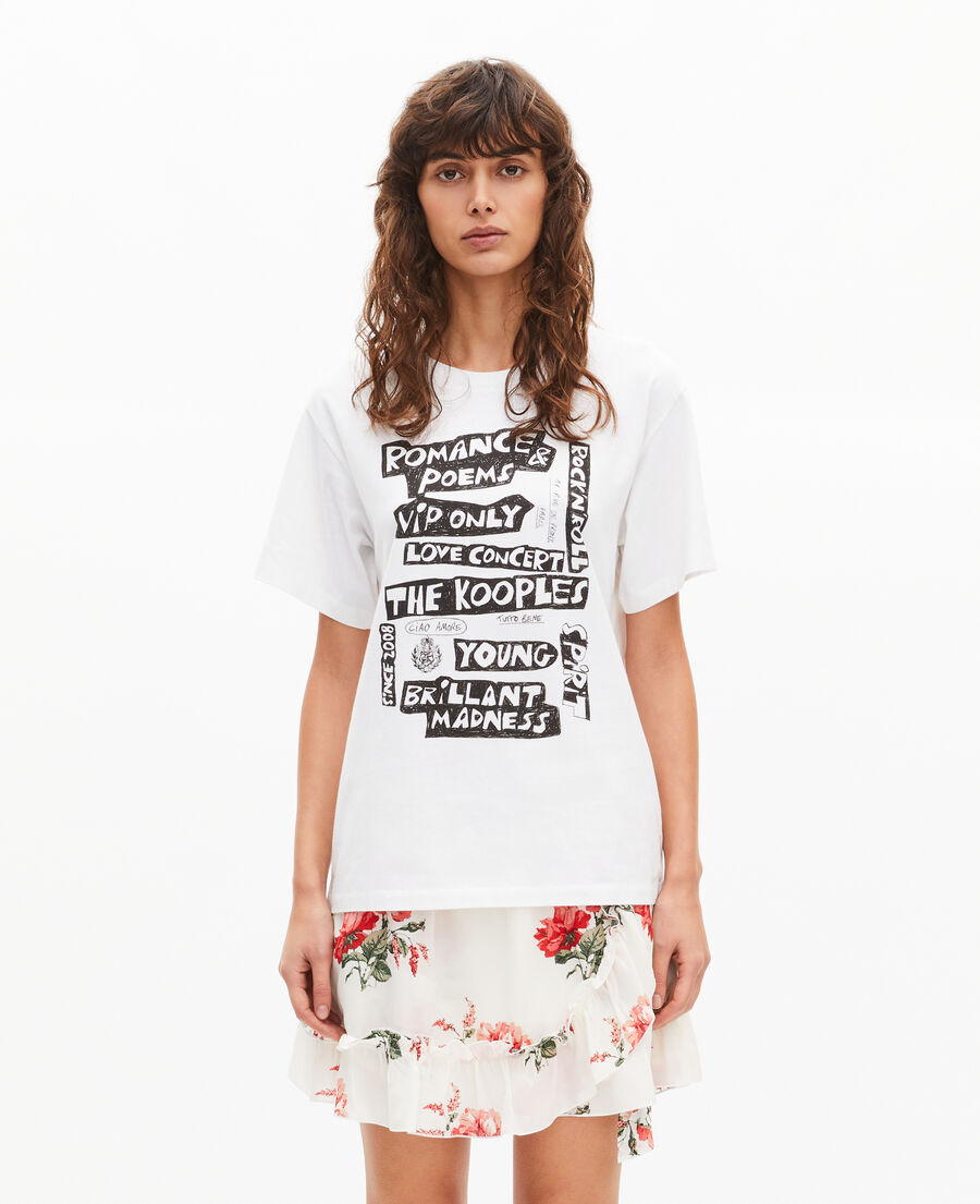 The Kooples F WHITE t-shirt with white screen print