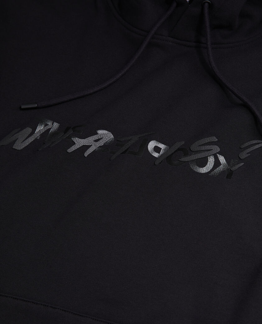 The Kooples HERREN BLACK schwarzes kapuzensweatshirt „what is“