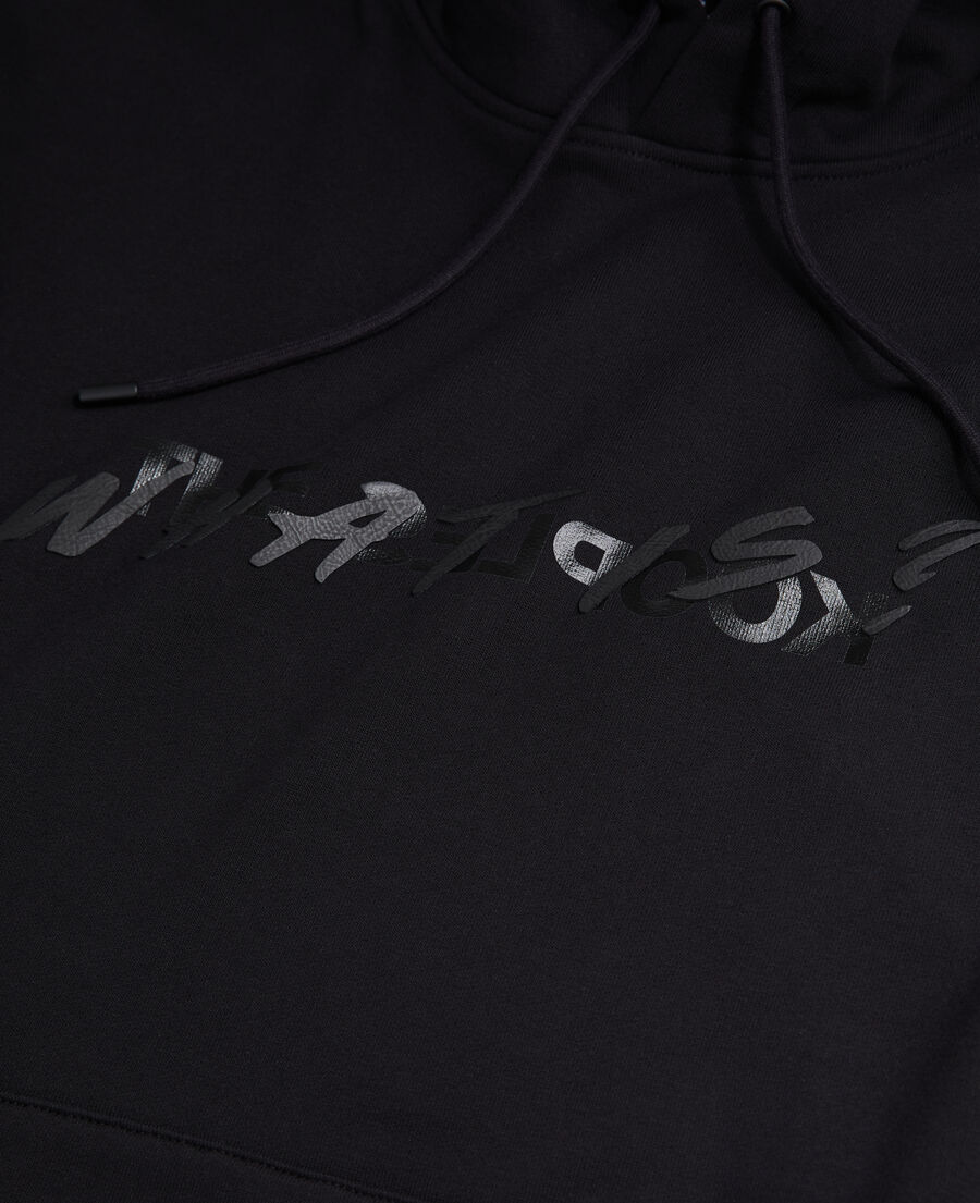 The Kooples HERREN BLACK schwarzes kapuzensweatshirt „what is“