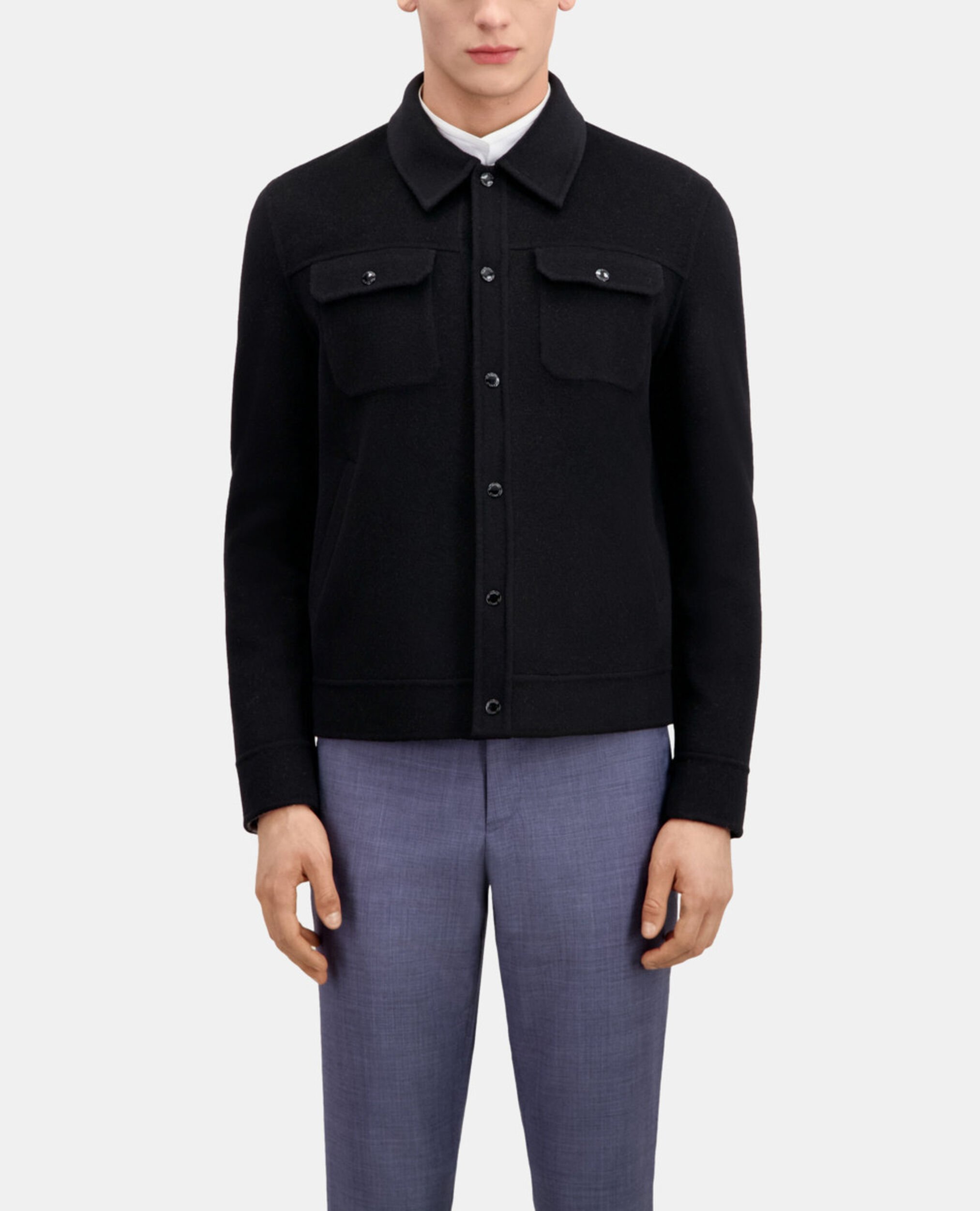Blouson style surchemise noir, BLACK, hi-res image number null
