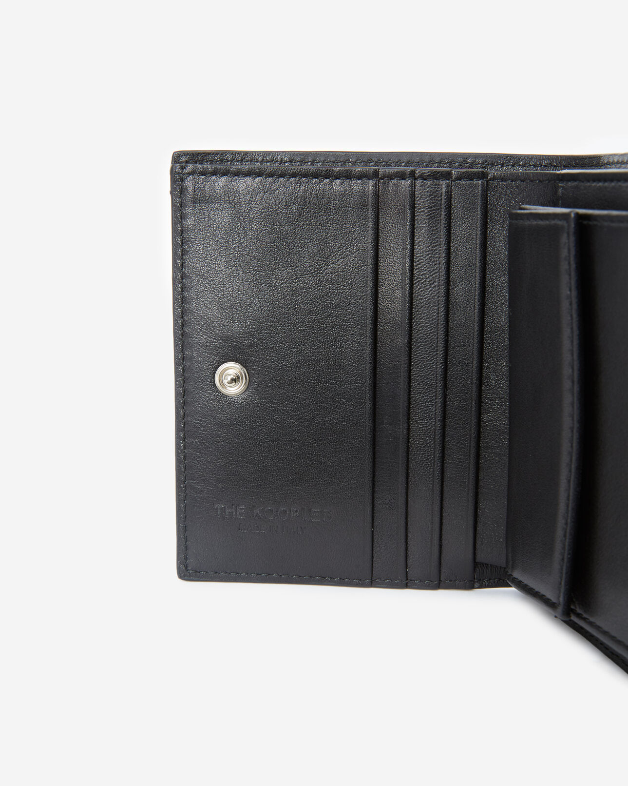 The Kooples FEMME BLACK portefeuille cuir noir à détails cloutés