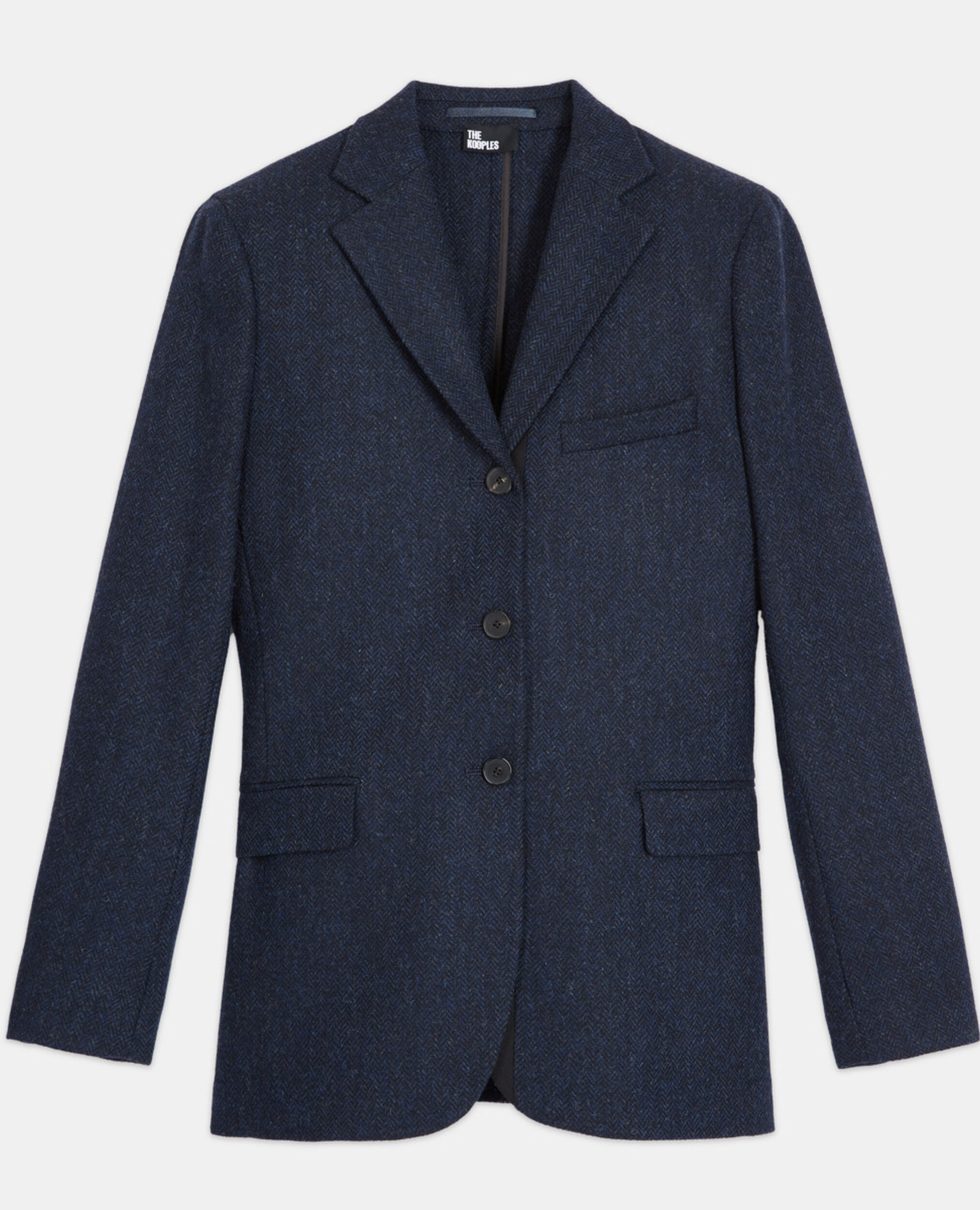 Wool jacket with blue motif, NAVY, hi-res image number null