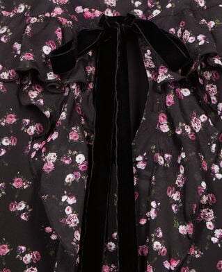 The Kooples WOMEN BLACK floral print ruffled short dress