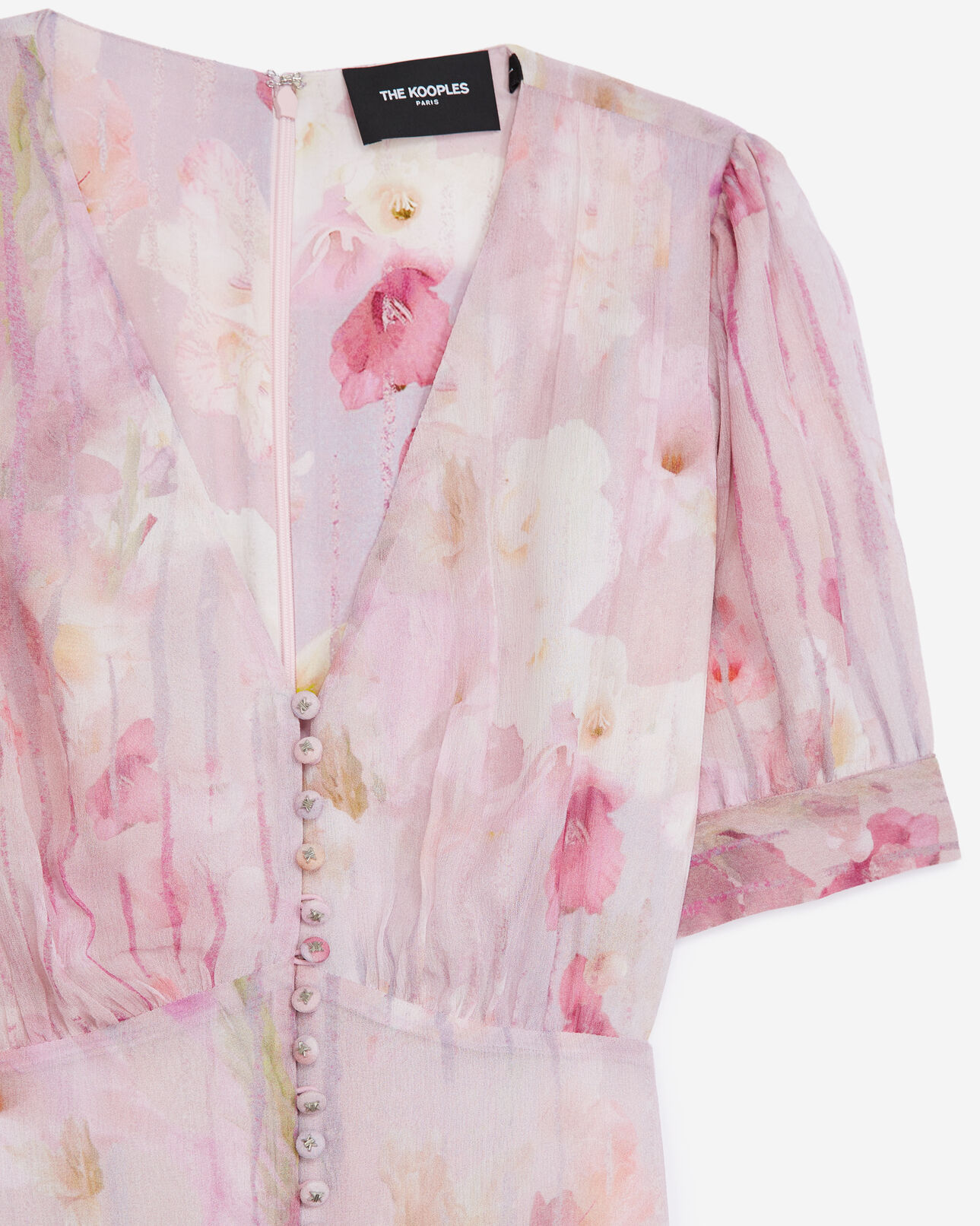 The Kooples FEMME PINK robe longue imprimée fleuri