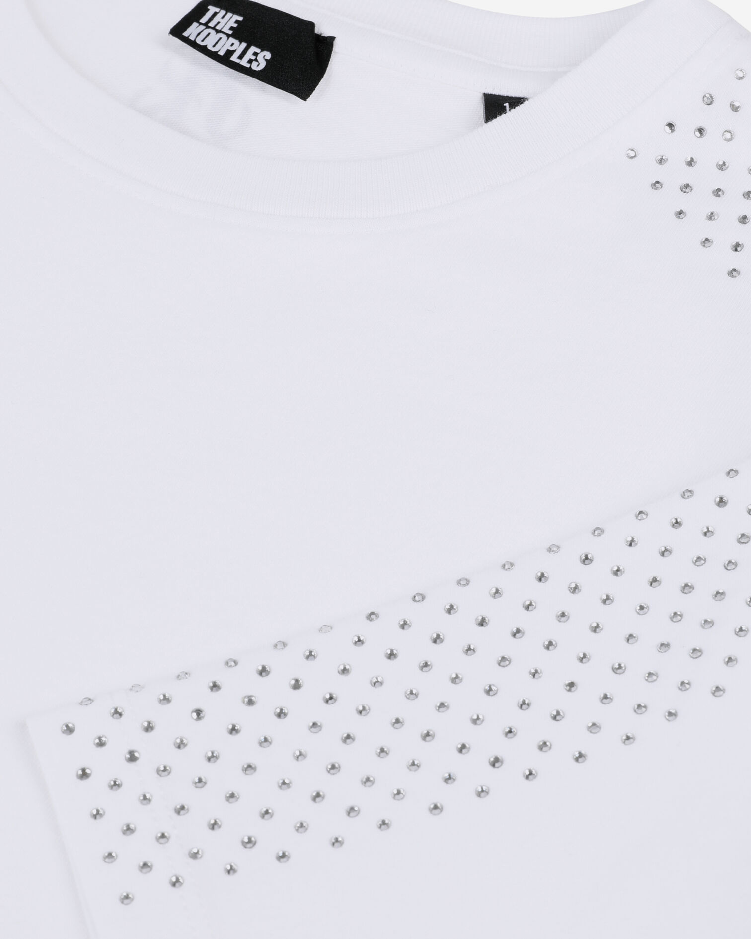 Women's white t-shirt with rhinestones, WHITE, hi-res image number null