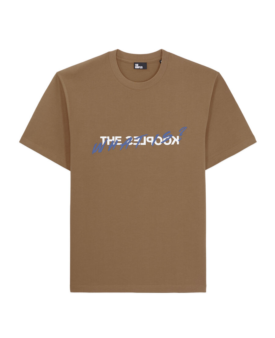 The Kooples HOMME BROWN-BEIGE t-shirt homme what is camel