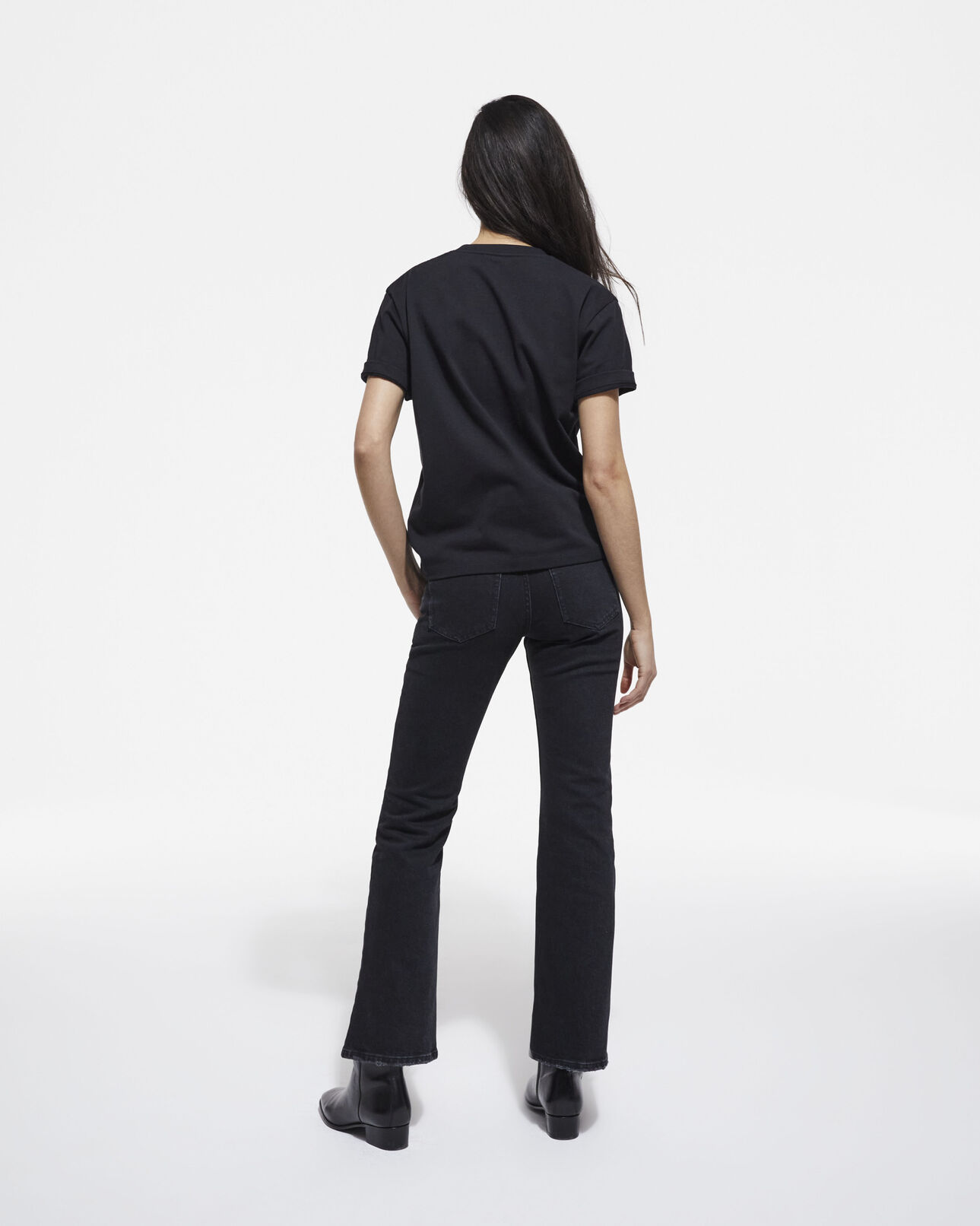 The Kooples WOMEN BLACK black t-shirt with logo