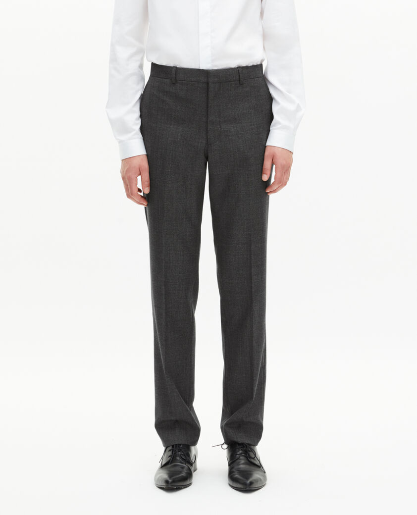 The Kooples HOMME GREY pantalon de costume en laine droit gris