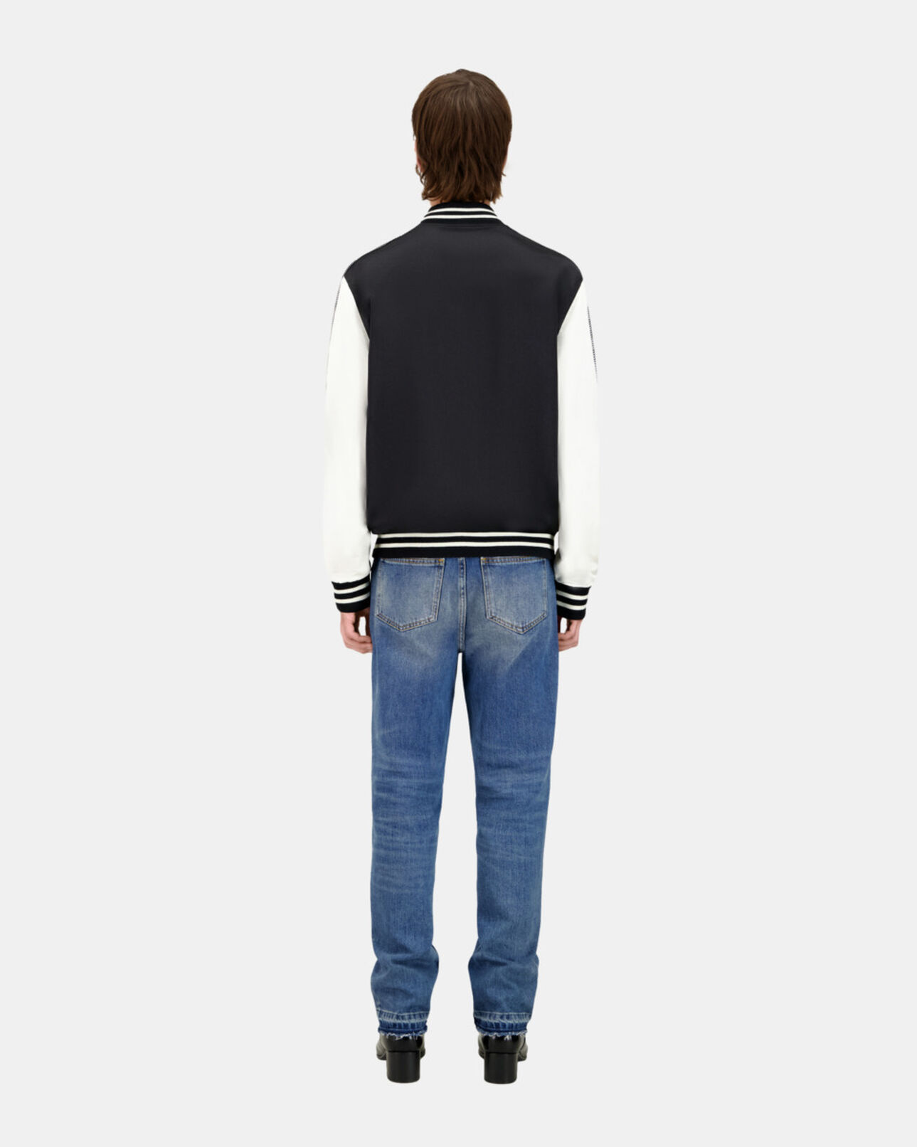 The Kooples MEN BLACK satin black reversible jacket with tiger embroidery