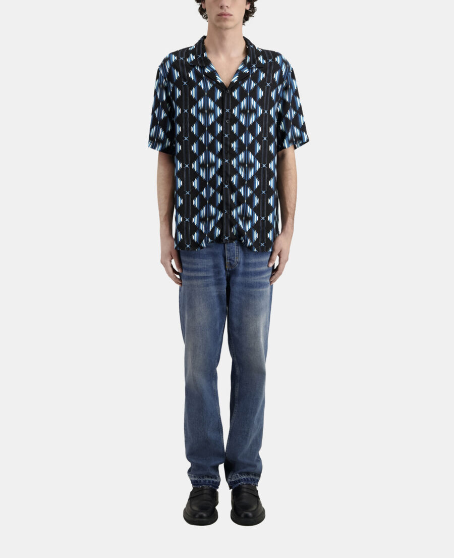 The Kooples H BLACK / GREEN printed short sleeved shirt