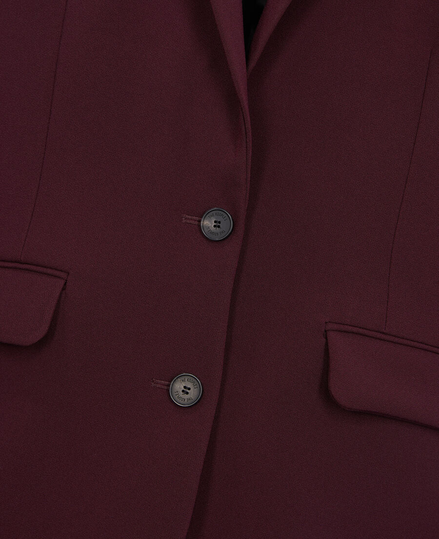 veste tailleur bordeaux en crêpe