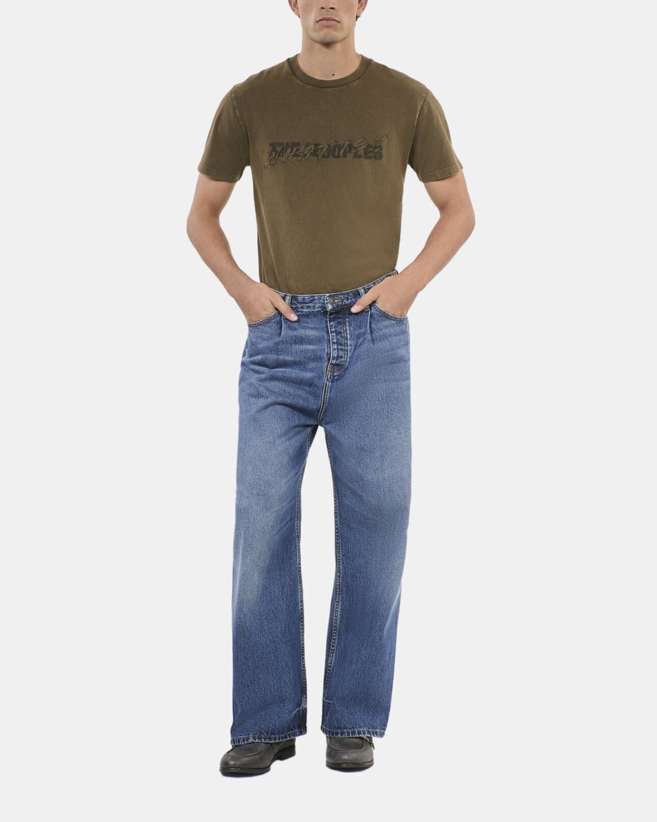 The Kooples HOMME BLUE ELECTRIC jean large bleu foncé