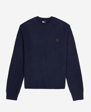 The Kooples HOMME NAVY pull en laine mélangée bleu marine