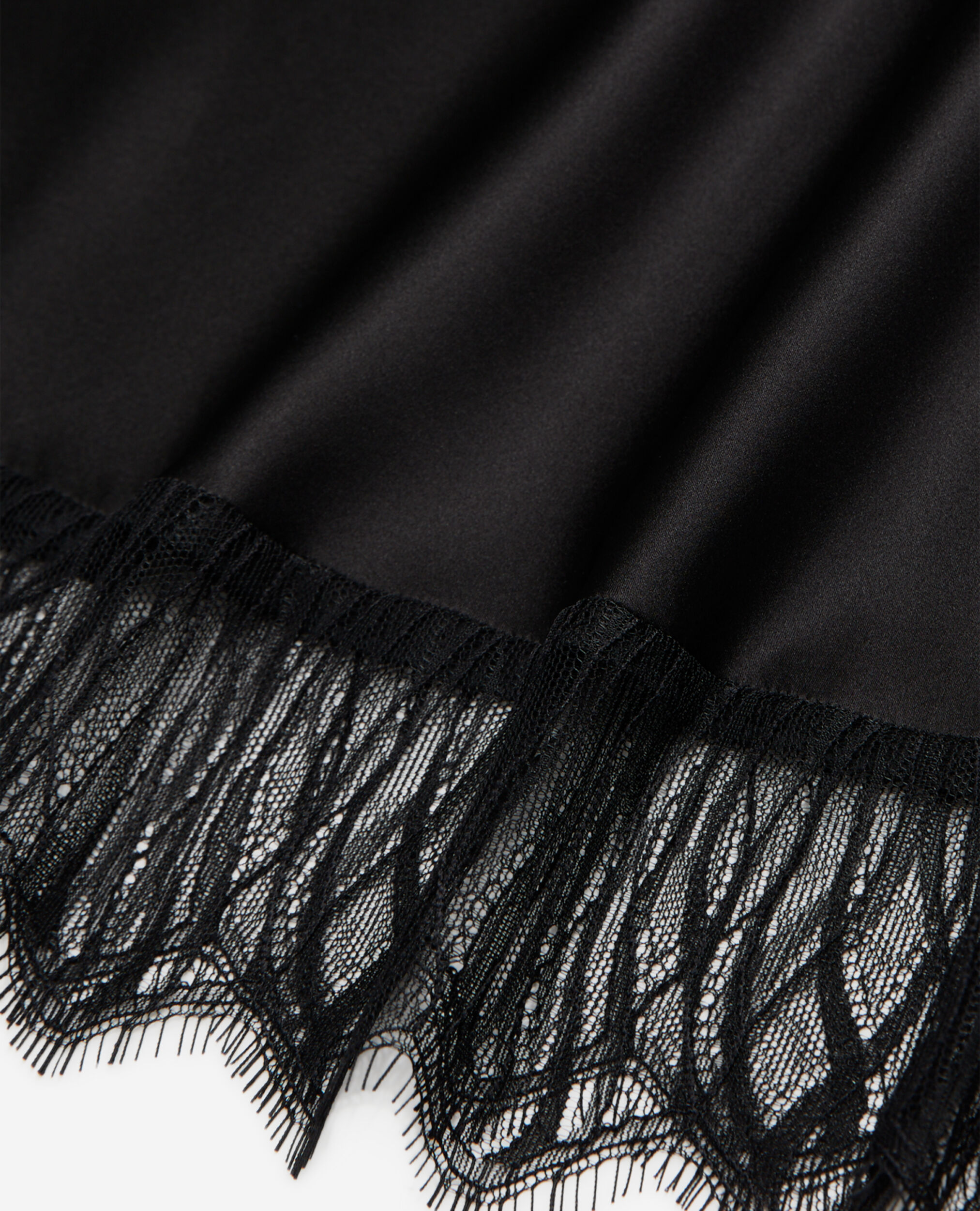 Jupe noire longue avec détails en dentelle, BLACK, hi-res image number null