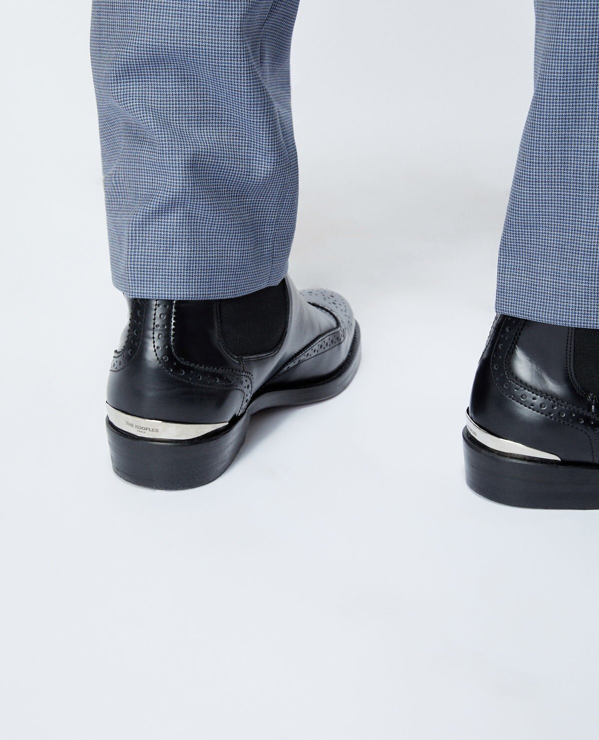 Black Chelsea boots with broguing The Kooples