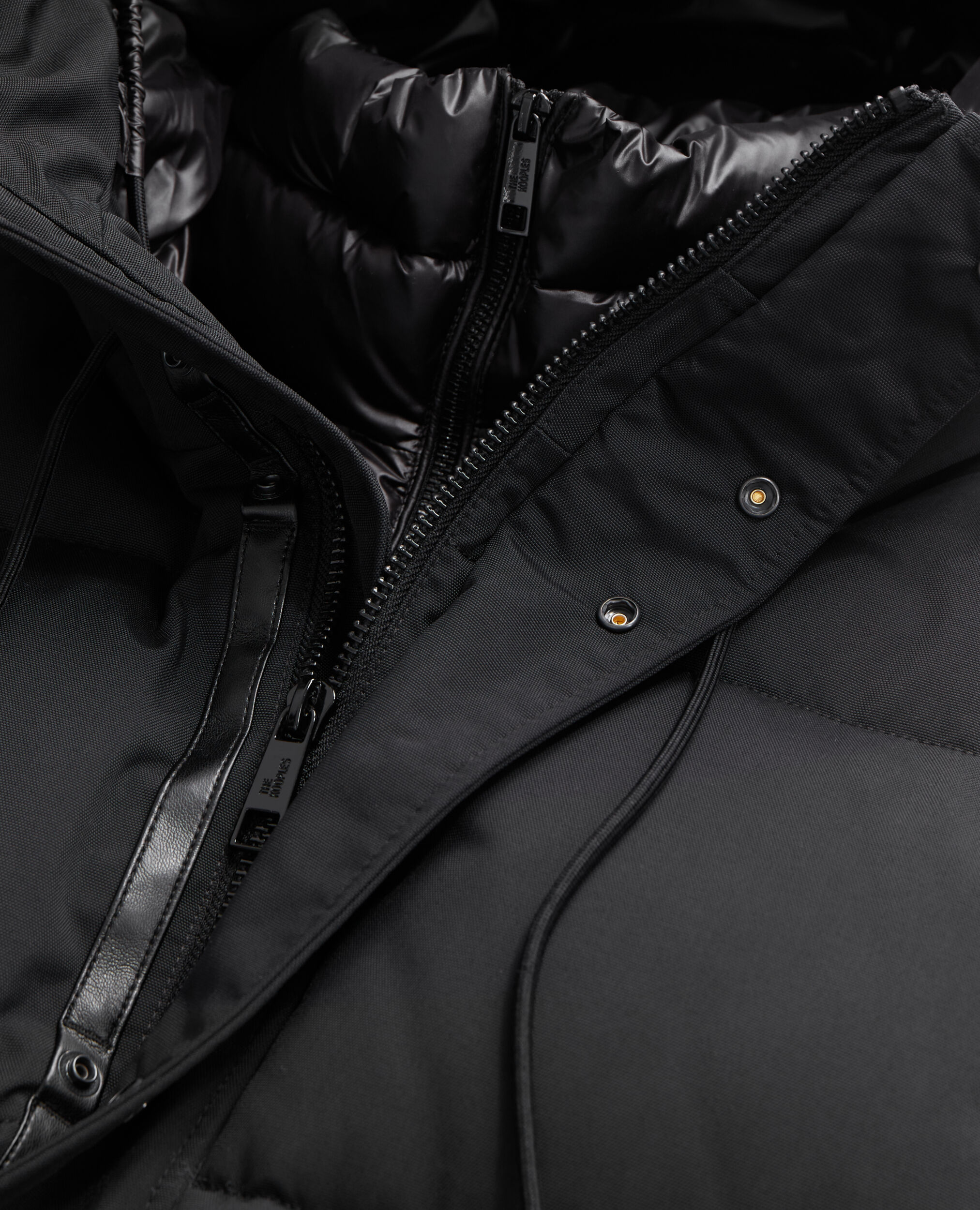 Black hooded parka