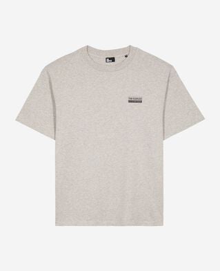 The Kooples MEN LIGHT GREY MELANGE gray screen print t-shirt
