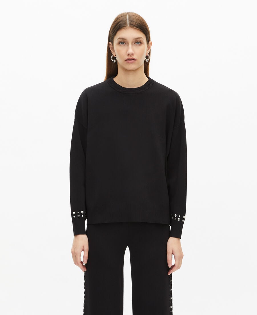 The Kooples WOMEN BLACK black sweatshirt with studs