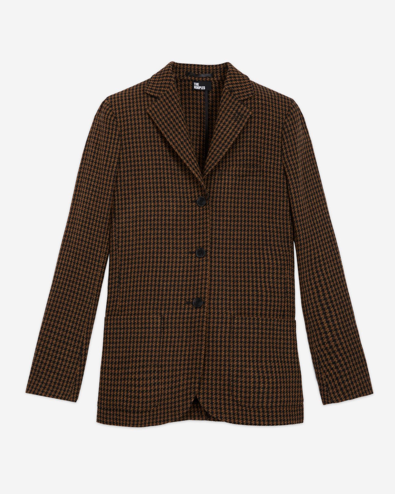 The Kooples F BLACK BROWN wool jacket with houndstooth motif