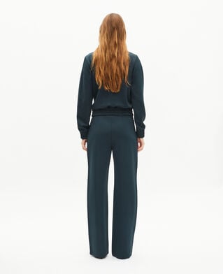 The Kooples WOMEN FOREST dark green zip-up sweatshirt