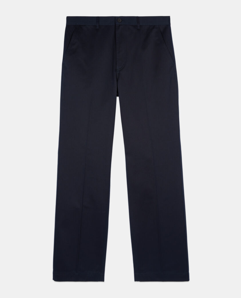 The Kooples HOMME null pantalon large en coton bleu marine
