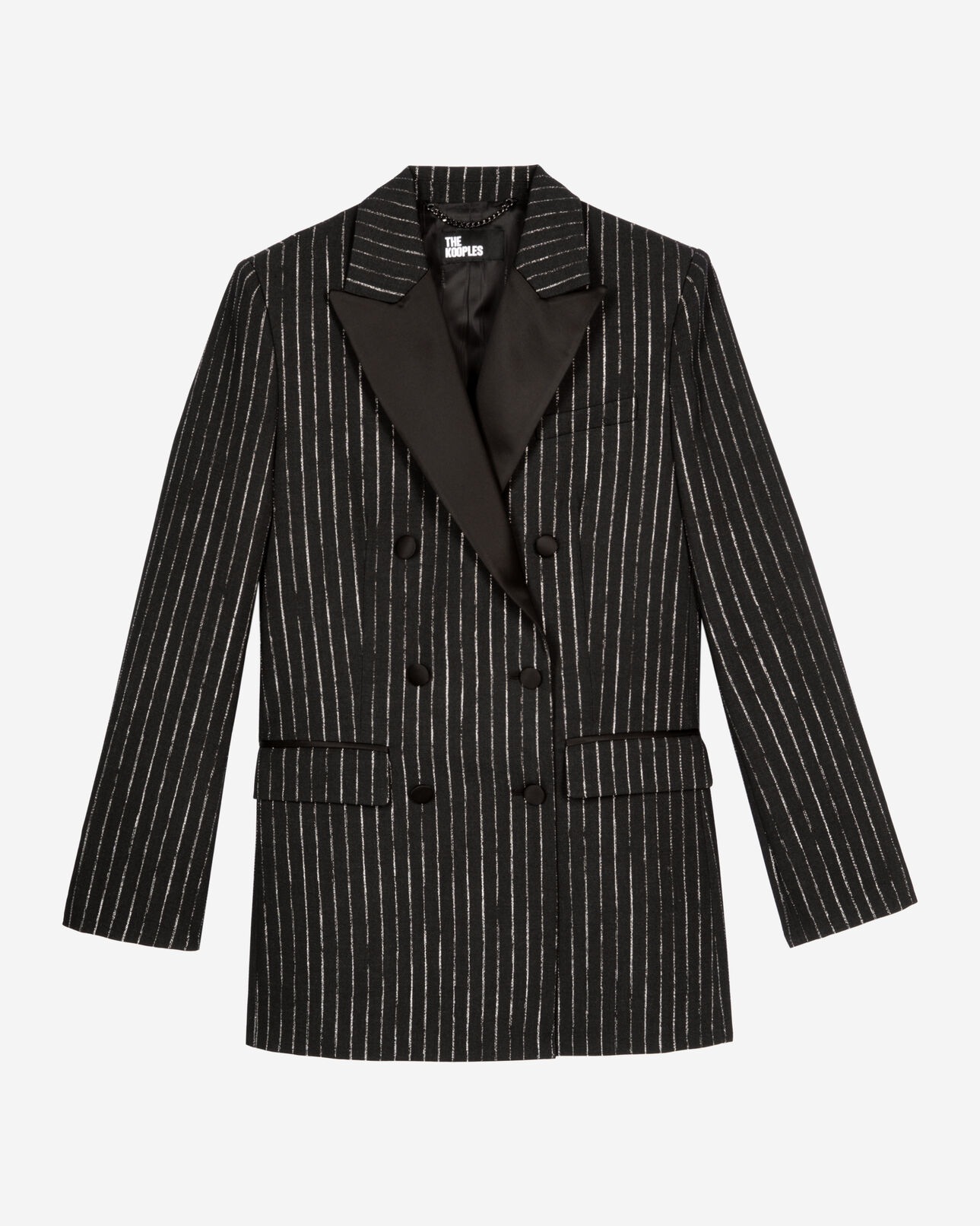 The Kooples DAMEN BLACK gestreifte schneiderjacke schwarz